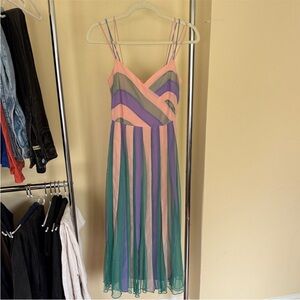 Colorful Striped Mini Dress